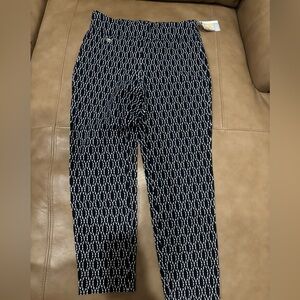 Premise Blue and White Chinos with Geometric Pattern